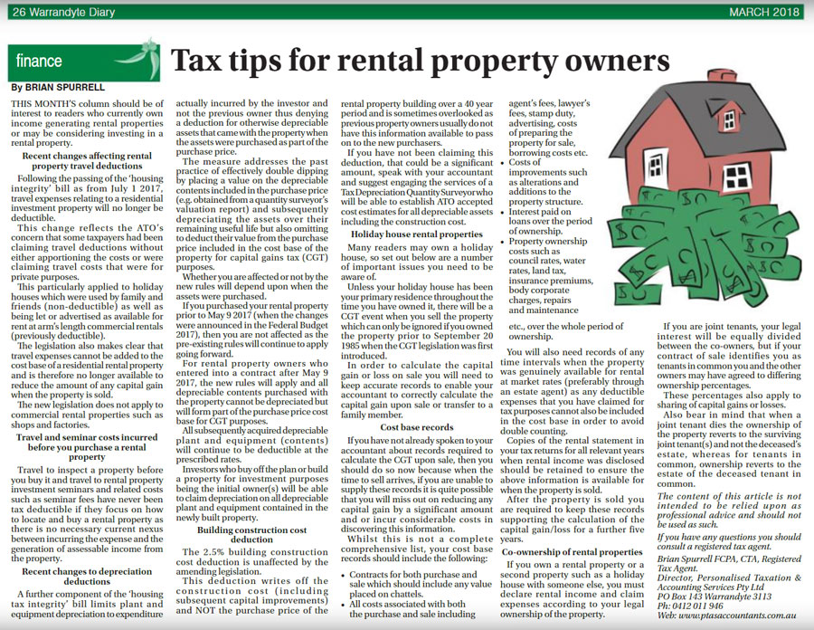 Tax Tips for Rental Property Owners